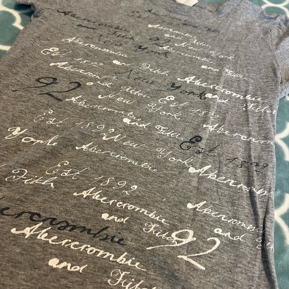 Vintage Abercrombie & Fitch Charcoal Script Tee - Picture 2 of 3